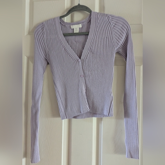 Lavender Ribbed Sweater Top - Picture 4 of 6